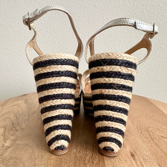 Kate Spade Lindsay Stripe Espadrille Wedges Size 7.5 - Picture 5 of 7